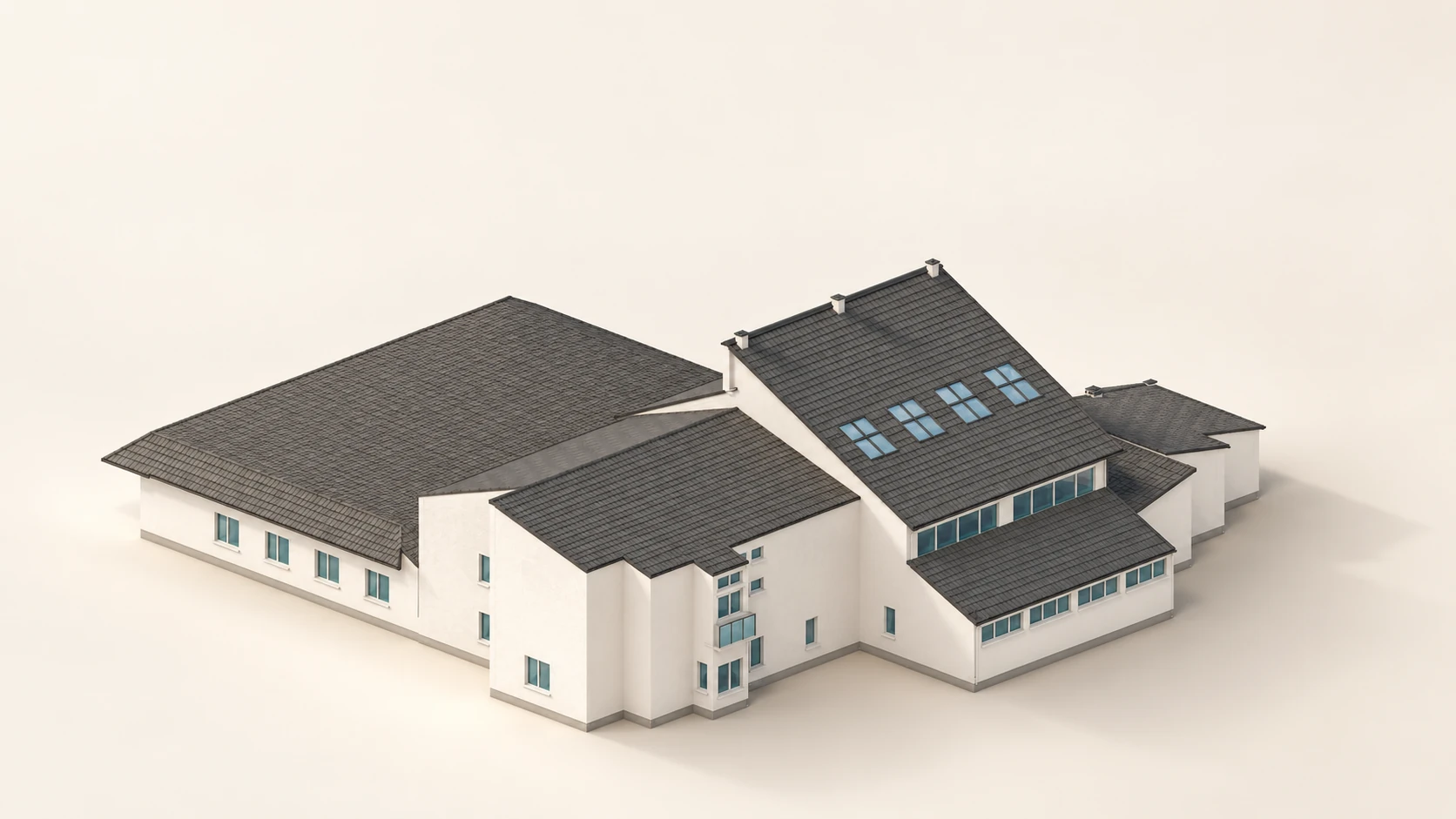 Model 3D budynku przy ul. Pod Młynem 1C w Katowicach
